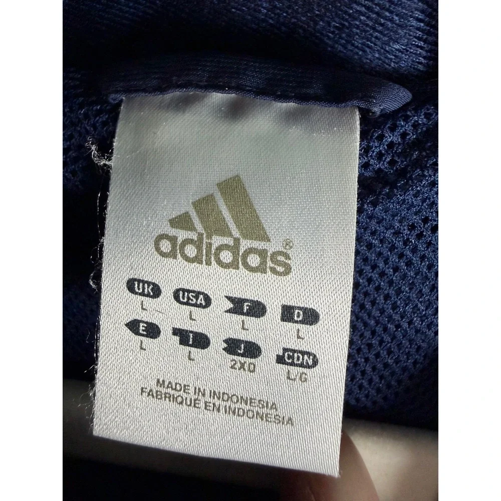 Adidas Mens Navy Blue Tracksuit Set 3 Stripe Full Zip Jacket & Pants‎ Size Large
